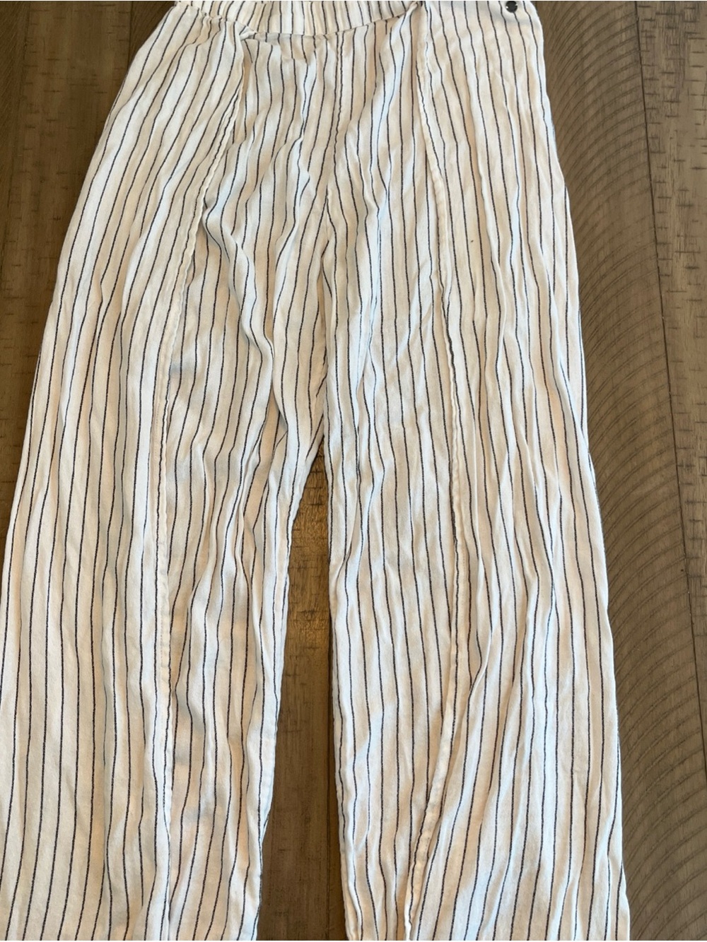 Roxy Cream Top with Black Pinstripes